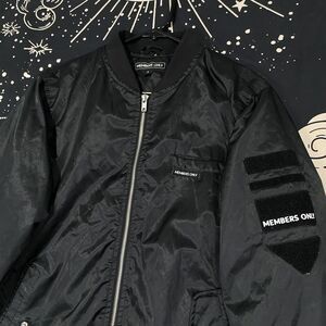 Members Only Bomber Jacket Full Zip Blacl Mens Small Streetwear Y2K